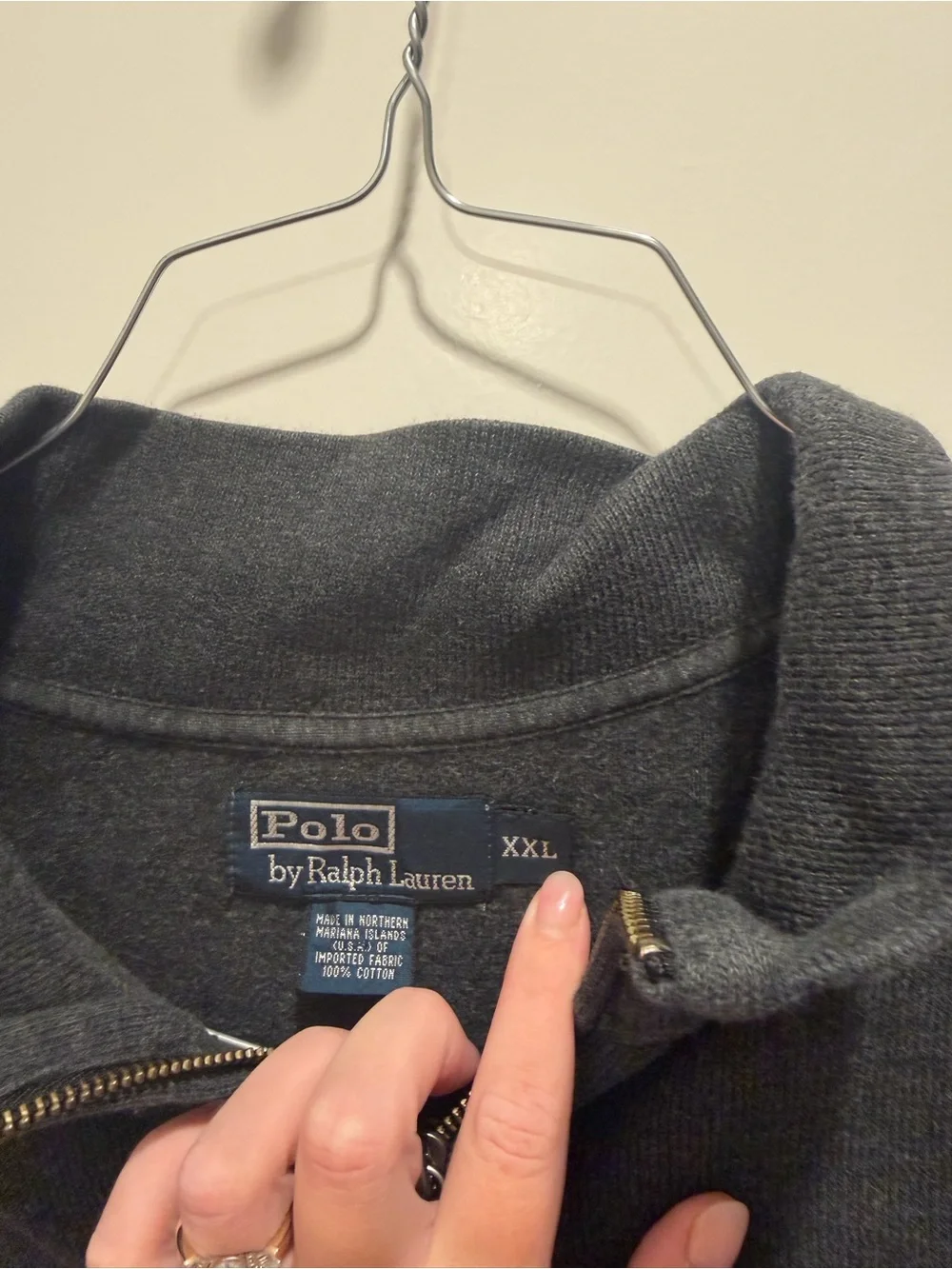 Ralph Lauren Dark Gray Quarter-Zip Pullover Sweater